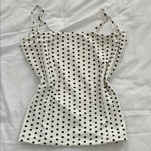 Elegant Black and White Polka Dot Camisole